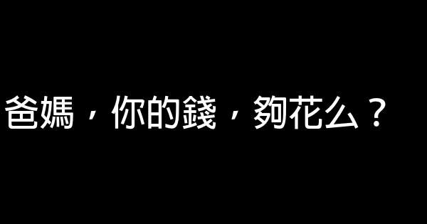 爸媽，你的錢，夠花么？ 1