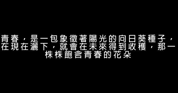 关于青春的优美励志句子 1