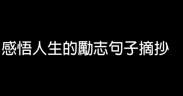 感悟人生的勵志句子摘抄 1