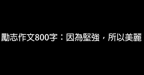 勵志作文800字：因為堅強，所以美麗 0 (0)