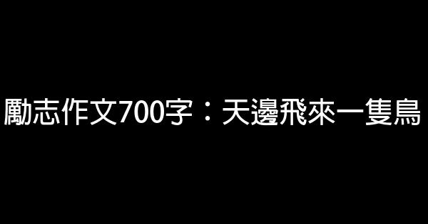 勵志作文700字：天邊飛來一隻鳥 0 (0)