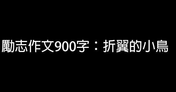 勵志作文900字：折翼的小鳥 0 (0)