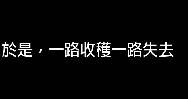 於是，一路收穫一路失去 0 (0)