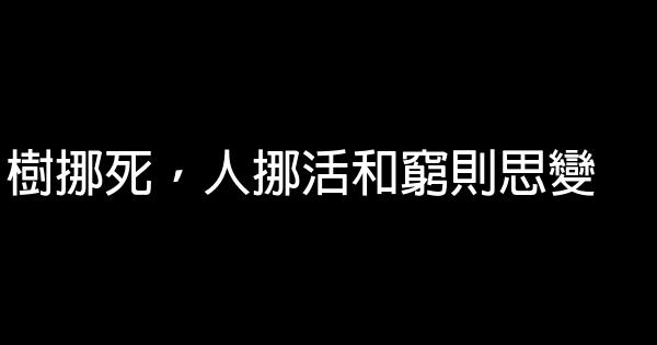 樹挪死，人挪活和窮則思變 0 (0)