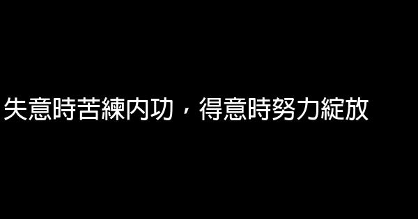 失意時苦練內功，得意時努力綻放 0 (0)