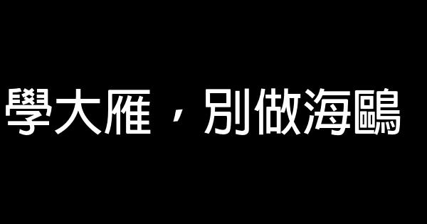 學大雁，別做海鷗 0 (0)