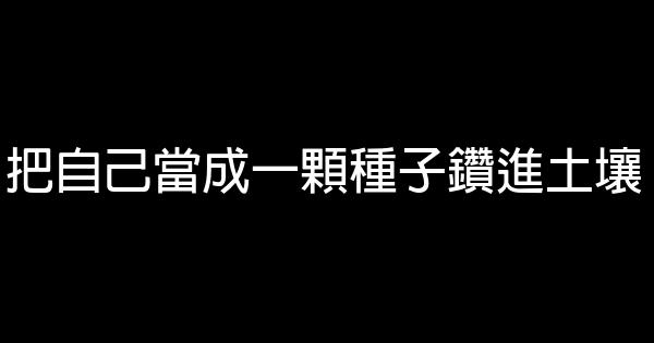 把自己當成一顆種子鑽進土壤 0 (0)