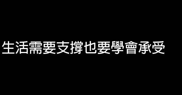 生活需要支撐也要學會承受 0 (0)