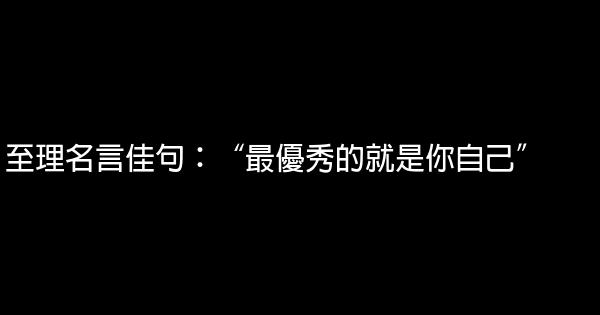 至理名言佳句：“最優秀的就是你自己” 0 (0)