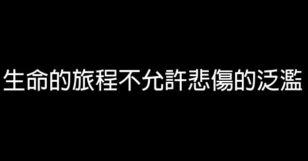 生命的旅程不允許悲傷的泛濫 0 (0)