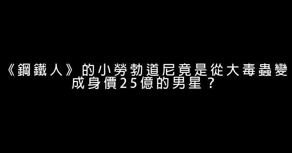 《鋼鐵人》的小勞勃道尼竟是從大毒蟲變成身價25億的男星？ 0 (0)