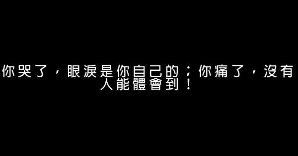 你哭了，眼淚是你自己的；你痛了，沒有人能體會到！ 0 (0)