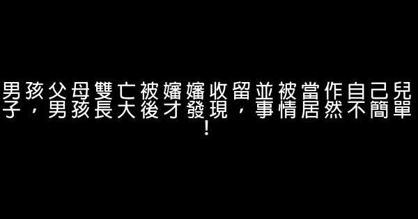 男孩父母雙亡被嬸嬸收留並被當作自己兒子，男孩長大後才發現，事情居然不簡單！ 0 (0)