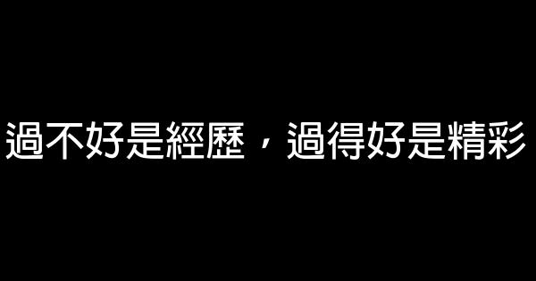 過不好是經歷，過得好是精彩 0 (0)