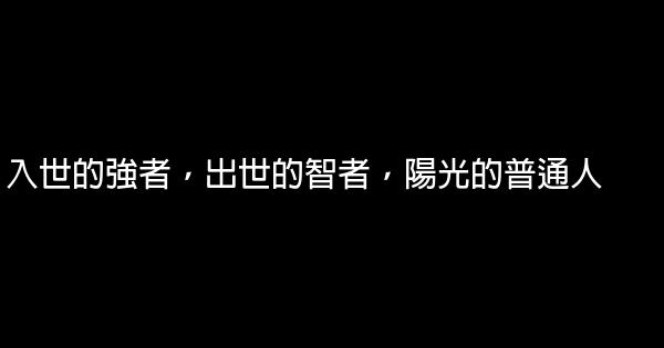 入世的強者，出世的智者，陽光的普通人 0 (0)