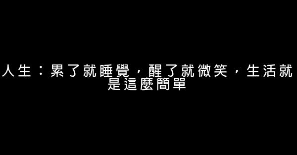 人生：累了就睡覺，醒了就微笑，生活就是這麼簡單 0 (0)