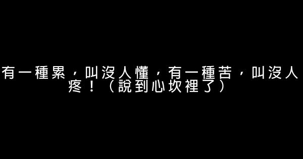 有一種累，叫沒人懂，有一種苦，叫沒人疼！（說到心坎裡了） 1